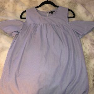 Blue and white seersucker dress Size L